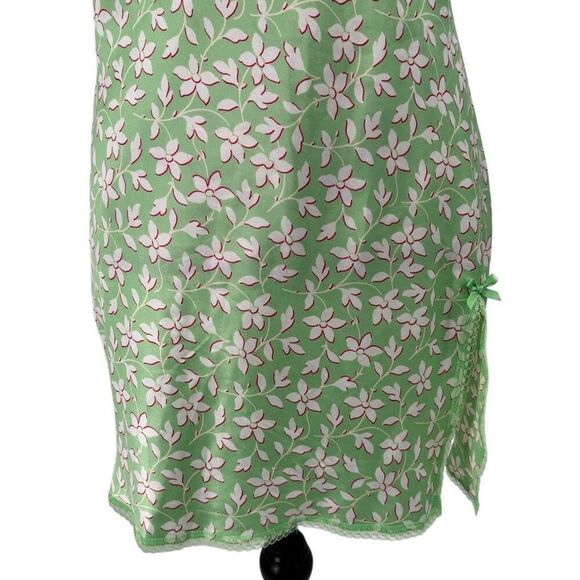 Victoria's Secret Angels Lace Trim Slip Dress/Nightie Gown Green Floral Small - Picture 4 of 10